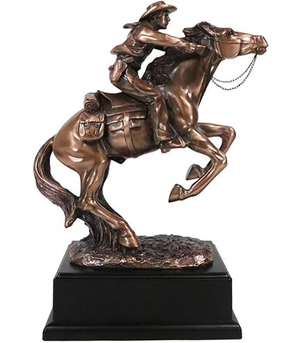 Amazon.com: Veronese Design Resin Statues Bronzed Rodeo Cowboy and